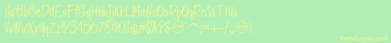HffPessoasLindas Font – Yellow Fonts on Green Background
