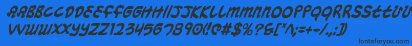 Mbeansci Font – Black Fonts on Blue Background