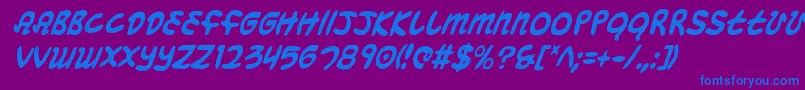 Mbeansci Font – Blue Fonts on Purple Background