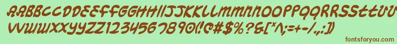 Mbeansci Font – Brown Fonts on Green Background