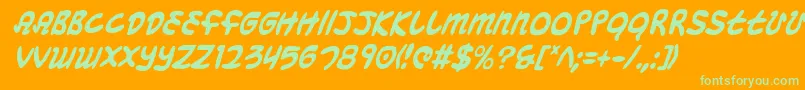 More about Mbeansci Font Mbeansci Font – Green Fonts on Orange Background