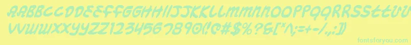 More about Mbeansci Font Mbeansci Font – Green Fonts on Yellow Background
