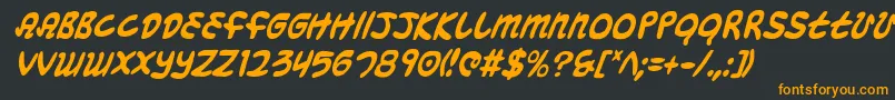 Mbeansci Font – Orange Fonts on Black Background