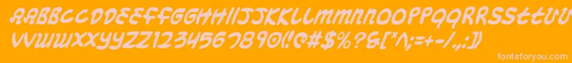Mbeansci Font – Pink Fonts on Orange Background