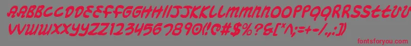 Mbeansci Font – Red Fonts on Gray Background