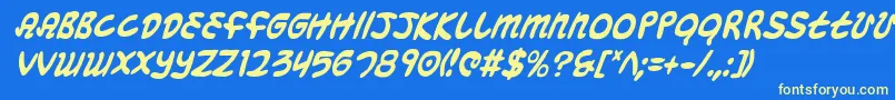 Mbeansci Font – Yellow Fonts on Blue Background