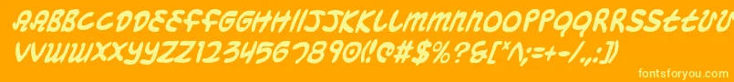 Mbeansci Font – Yellow Fonts on Orange Background