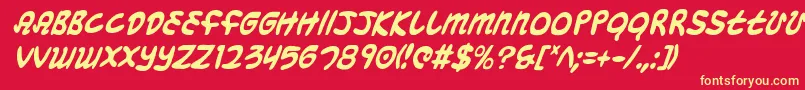 Mbeansci Font – Yellow Fonts on Red Background