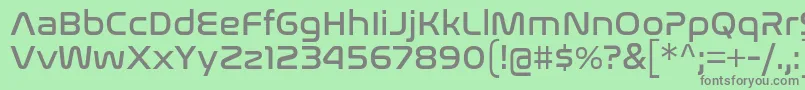 フォントNasalizationRg – 緑の背景に灰色の文字