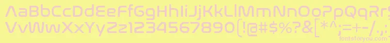 NasalizationRg-fontti – vaaleanpunaiset fontit keltaisella taustalla