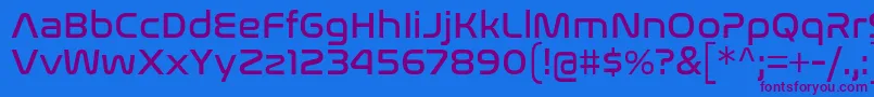 NasalizationRg Font – Purple Fonts on Blue Background