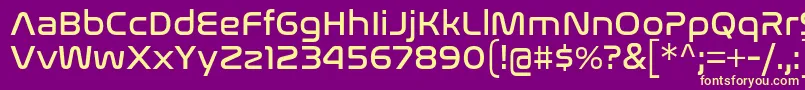 フォントNasalizationRg – 紫の背景に黄色のフォント