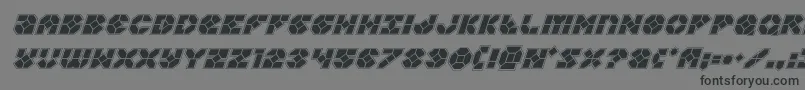 フォントZoomrunneracadital – 黒い文字の灰色の背景