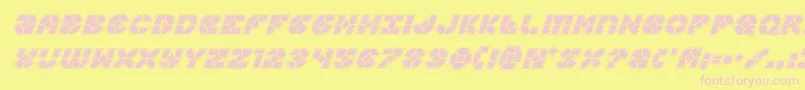 Zoomrunneracadital-fontti – vaaleanpunaiset fontit keltaisella taustalla
