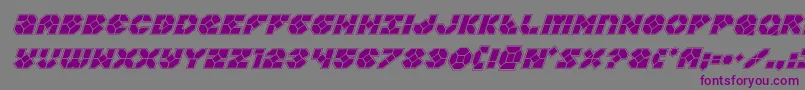 フォントZoomrunneracadital – 紫色のフォント、灰色の背景