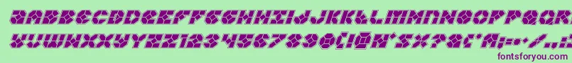 Zoomrunneracadital Font – Purple Fonts on Green Background