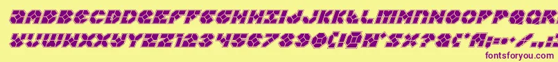 Zoomrunneracadital Font – Purple Fonts on Yellow Background