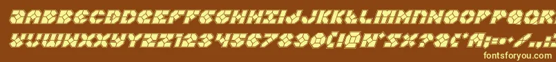 Шрифт Zoomrunneracadital – жёлтые шрифты на коричневом фоне