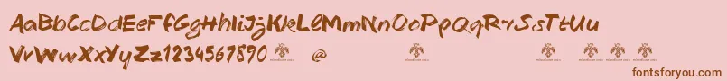 Fonte HaveAGreatDayDemo – fontes marrons em um fundo rosa