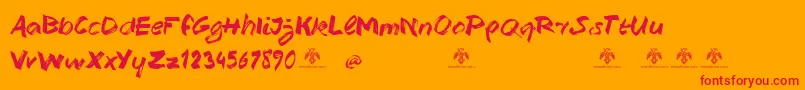 フォントHaveAGreatDayDemo – オレンジの背景に赤い文字
