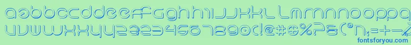 Neov23D Font – Blue Fonts on Green Background