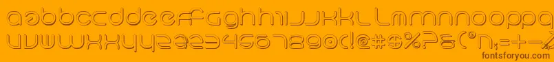 Neov23D-Schriftart – Braune Schriften auf orangefarbenem Hintergrund