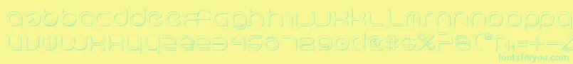 Neov23D Font – Green Fonts on Yellow Background