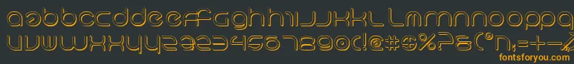 フォントNeov23D – 黒い背景にオレンジの文字