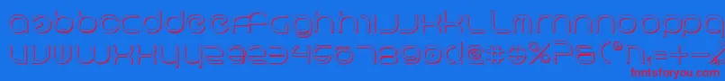 Neov23D-Schriftart – Rote Schriften auf blauem Hintergrund