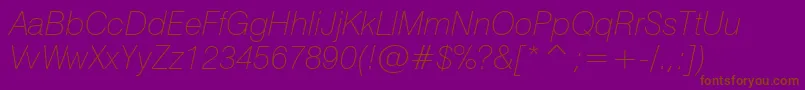 Swiss721ThinItalicBt Font – Brown Fonts on Purple Background