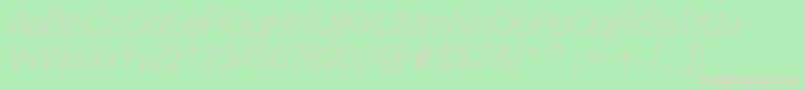 Swiss721ThinItalicBt Font – Pink Fonts on Green Background