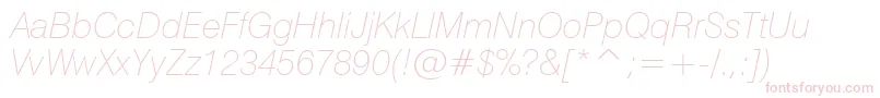 Swiss721ThinItalicBt Font – Pink Fonts on White Background