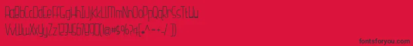 Fonte BmdHazelnutWaterLight – fontes pretas em um fundo vermelho