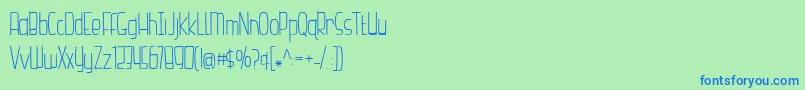 BmdHazelnutWaterLight Font – Blue Fonts on Green Background