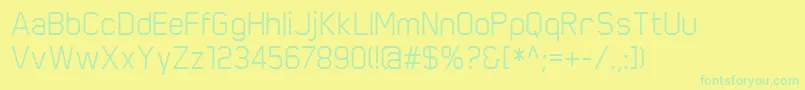 Fonte ScriberRegular – fontes verdes em um fundo amarelo