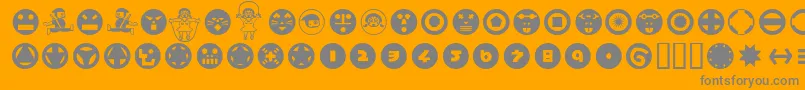 Hamangairregularpicturesll Font – Gray Fonts on Orange Background