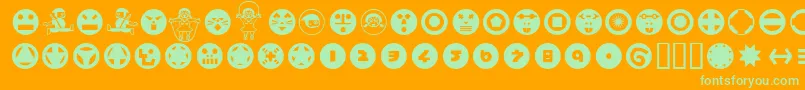 Hamangairregularpicturesll Font – Green Fonts on Orange Background