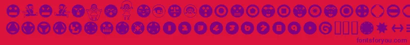 Hamangairregularpicturesll Font – Purple Fonts on Red Background