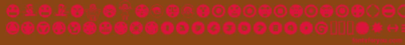Hamangairregularpicturesll Font – Red Fonts on Brown Background