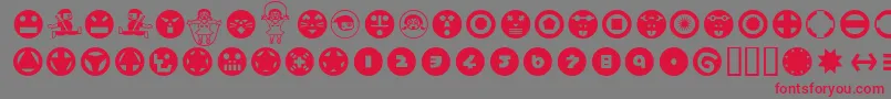 Hamangairregularpicturesll Font – Red Fonts on Gray Background