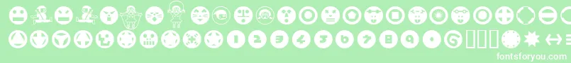 Hamangairregularpicturesll Font – White Fonts on Green Background