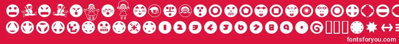 Hamangairregularpicturesll Font – White Fonts on Red Background