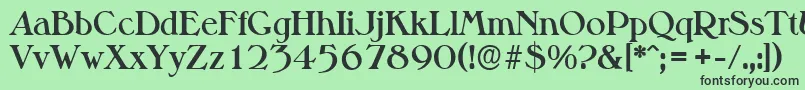 フォントMelbourneserialBold – 緑の背景に黒い文字