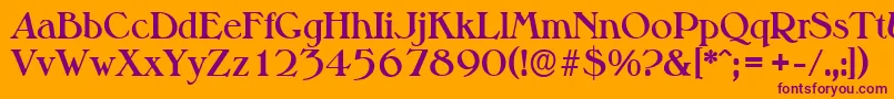 MelbourneserialBold Font – Purple Fonts on Orange Background