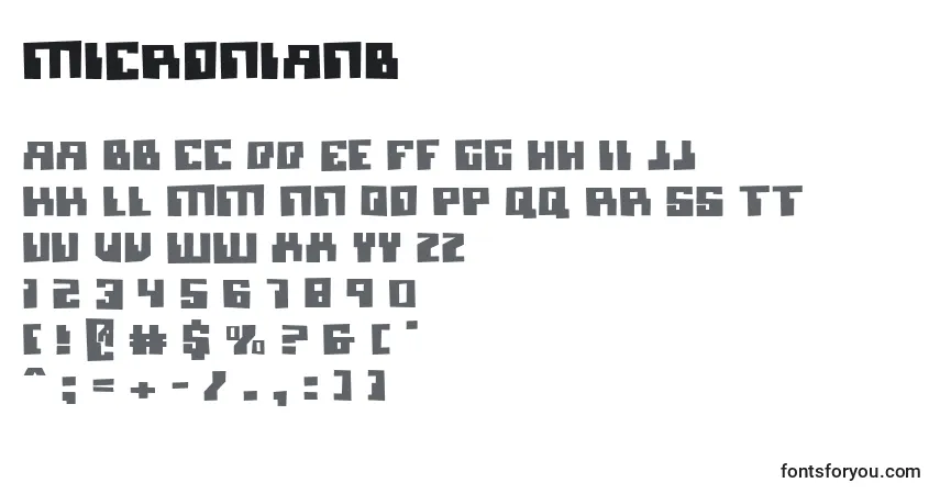 Schriftart Micronianb – Alphabet, Zahlen, spezielle Symbole