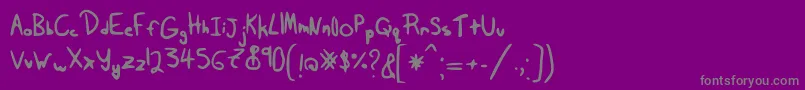 Tairak.Smessynezz-Schriftart – Graue Schriften auf violettem Hintergrund