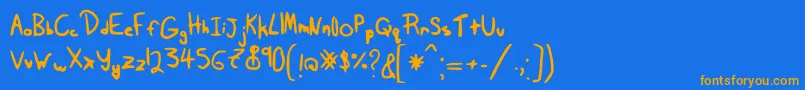 Tairak.Smessynezz Font – Orange Fonts on Blue Background