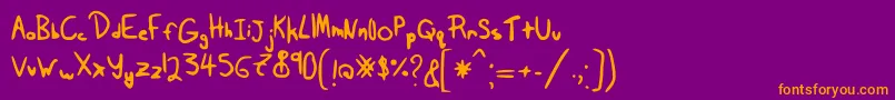 Tairak.Smessynezz Font – Orange Fonts on Purple Background
