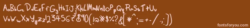 Tairak.Smessynezzフォントについての詳細 フォントTairak.Smessynezz – 茶色の背景にピンクのフォント