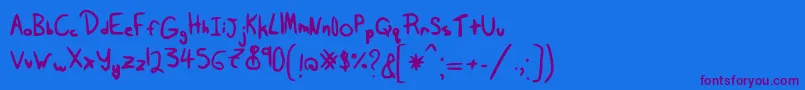 En savoir plus sur la police Tairak.Smessynezz Police Tairak.Smessynezz – polices violettes sur fond bleu